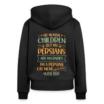 Persian Cat Cat Lover Cat Owner Persian Longhair C - Women's Premium Organic Zip Hoodie - black - Back - Julia (174cm)