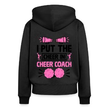 Cheerleading Coach Cheer Coach Cheerleader Cheer T - Frauen Premium Bio Zip Hoodie - Schwarz - Hinten - Julia (174cm)
