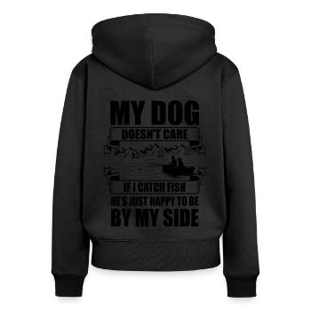Angelhundebesitzer Hundeliebhaber Perfect Fishing Funn - Frauen Premium Bio Zip Hoodie - Schwarz - Hinten - Julia (174cm)