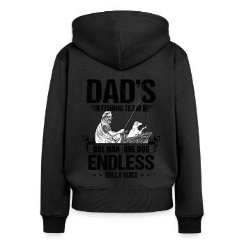Angelhundebesitzer Hundeliebhaber Perfect Fishing Funn - Frauen Premium Bio Zip Hoodie - Schwarz - Hinten - Julia (174cm)