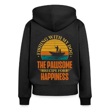Angeln Hundebesitzer Hundeliebhaber Perfect Fishing Funn - Frauen Premium Bio Zip Hoodie - Schwarz - Hinten - Julia (174cm)