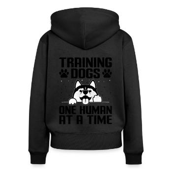 Dresseur de chiens Formation de chiens Chiens Soins pour animaux de compagnie Pr - Sweat à capuche zippé Premium bio Femme - noir - Dos - Julia (174cm)