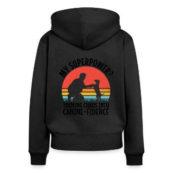 Dresseur de chiens Dressage de chiens Dressage de chiens Soins aux animaux de compagnie Pr - Sweat à capuche zippé Premium bio Femme - noir - Dos - Julia (174cm)