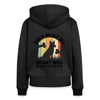 Dresseur de chiens Dressage de chiens Dressage de chiens Soins aux animaux de compagnie Pr - Sweat à capuche zippé Premium bio Femme - noir - Dos - Julia (174cm)
