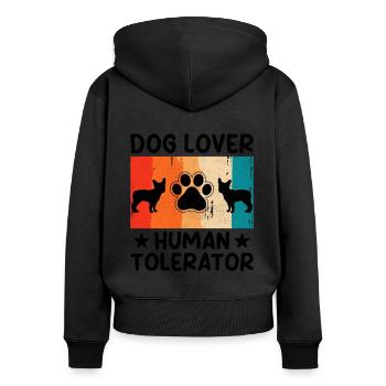 Dresseur de chiens Dressage de chiens Dressage de chiens Soins aux animaux de compagnie Pr - Sweat à capuche zippé Premium bio Femme - noir - Dos - Julia (174cm)