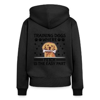 Dresseur de chiens Dressage de chiens Dressage de chiens Soins aux animaux de compagnie Pr - Sweat à capuche zippé Premium bio Femme - noir - Dos - Julia (174cm)