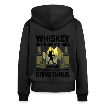Hiking Nature Mountaineering Trekking Outdoor Hike - Women's Premium Organic Zip Hoodie - black - Back - Julia (174cm)