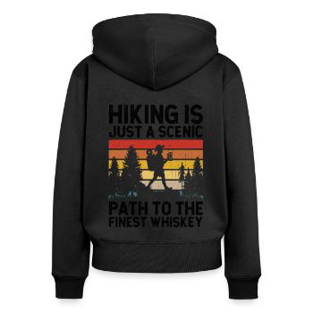 Randonnée Nature Alpinisme Trekking Randonnée en plein air - Sweat à capuche zippé Premium bio Femme - noir - Dos - Julia (174cm)
