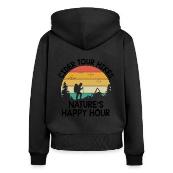 iking Outdoor Nature Hiker Trekking Mountaineering - Women's Premium Organic Zip Hoodie - black - Back - Julia (174cm)