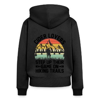 iking Outdoor Nature Hiker Trekking Mountaineering - Women's Premium Organic Zip Hoodie - black - Back - Julia (174cm)