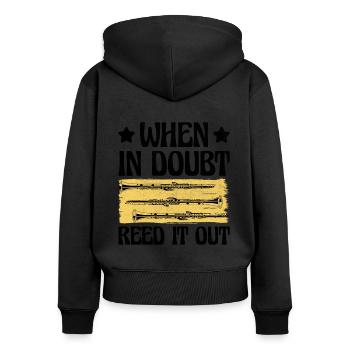 Oboist Oboe Basoonist Marching Band Instrumen - Frauen Premium Bio Zip Hoodie - Schwarz - Hinten - Julia (174cm)