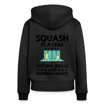 Squash Player Squash Tennis Player Raquetball Spor - Women's Premium Organic Zip Hoodie - black - Back - Julia (174cm)