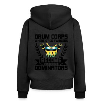 Corps de tambours, fanfare, corps de tambours, musique Percussio - Sweat à capuche zippé Premium bio Femme - noir - Dos - Julia (174cm)
