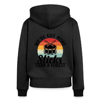 Drum Corps Marching Band Drum Corp Music Percussio - Frauen Premium Bio Zip Hoodie - Schwarz - Hinten - Julia (174cm)