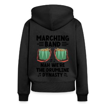 Drum Corps Marching Band Drum Corp Music Percussio - Frauen Premium Bio Zip Hoodie - Schwarz - Hinten - Julia (174cm)