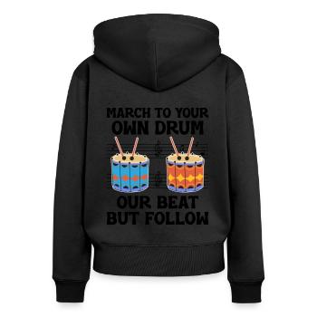 Drum Corps Marching Band Drum Corp Music Percussio - Frauen Premium Bio Zip Hoodie - Schwarz - Hinten - Julia (174cm)