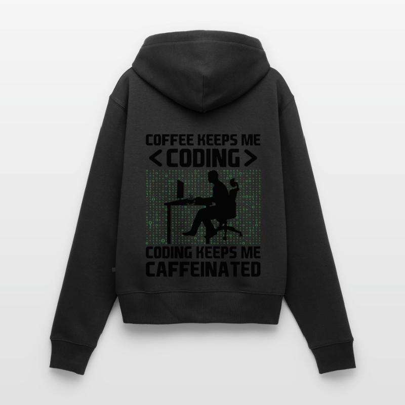 Kaffee-Codierung Programmierer Programmierer Entwickler Nerd Coff Frauen Premium Bio Zip Hoodie