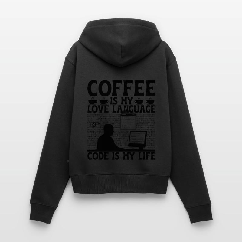 Kaffee-Codierung Programmierer Programmierer Entwickler Nerd Coff Frauen Premium Bio Zip Hoodie