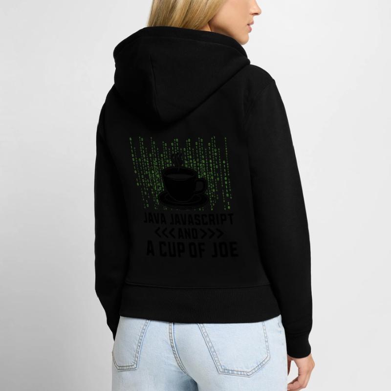 Café Codage Programmeur Codeur Développeur Nerd Coff Sweat à capuche zippé Premium bio Femme