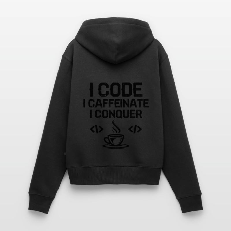 Kaffee-Codierung Programmierer Programmierer Entwickler Nerd Coff Frauen Premium Bio Zip Hoodie