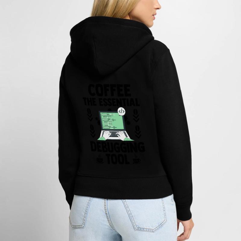 Kaffee Programmierer Programmierer Programmierer Entwickler Nerd Coff Frauen Premium Bio Zip Hoodie