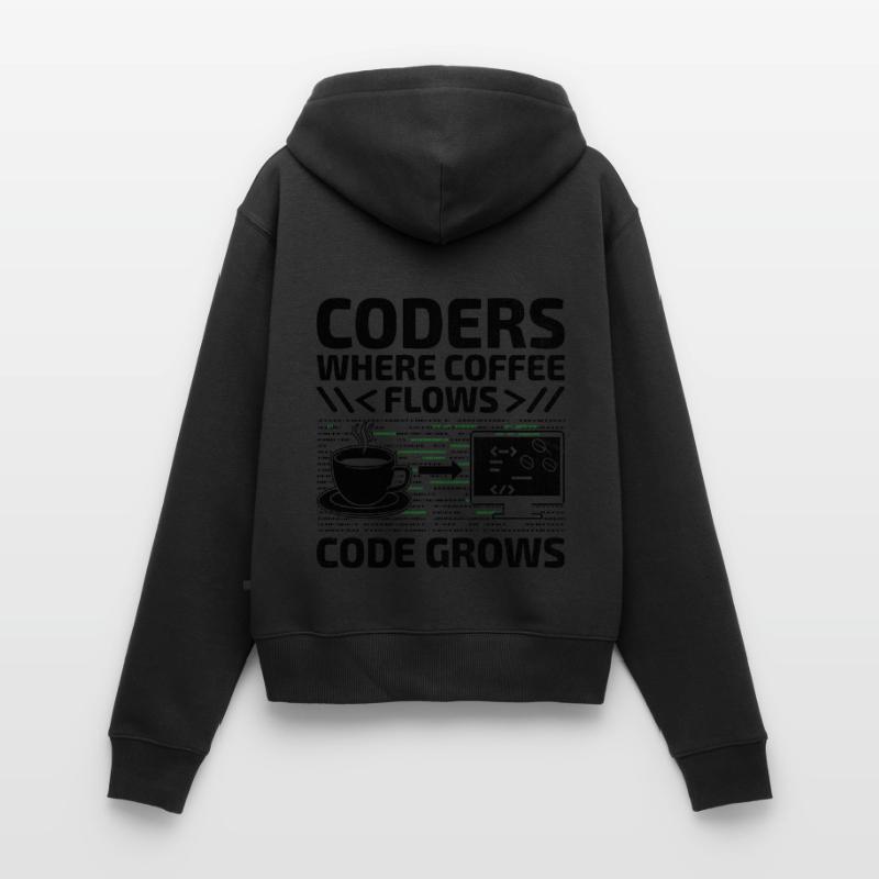 Kaffee-Codierung Programmierer Programmierer Entwickler Nerd Coff Frauen Premium Bio Zip Hoodie