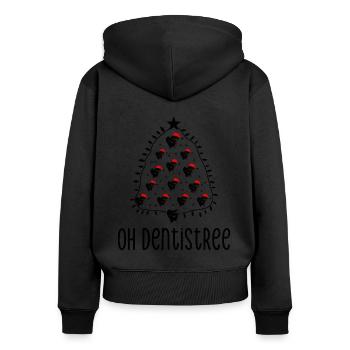 Oh Dentistree Weihnachten Zahnheilkunde Zahnärzte - Frauen Premium Bio Zip Hoodie - Schwarz - Hinten - Julia (174cm)