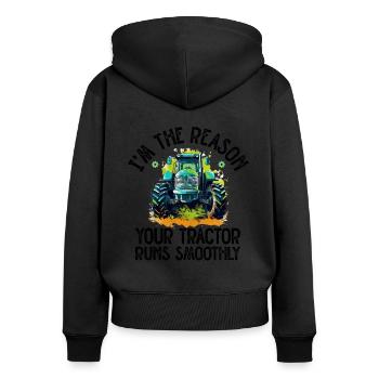 Landwirtschaftsmechaniker Lustige Traktormechaniker Bauernhof - Frauen Premium Bio Zip Hoodie - Schwarz - Hinten - Julia (174cm)
