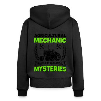 Landwirtschaftsmechaniker Lustige Traktormechaniker Bauernhof - Frauen Premium Bio Zip Hoodie - Schwarz - Hinten - Julia (174cm)