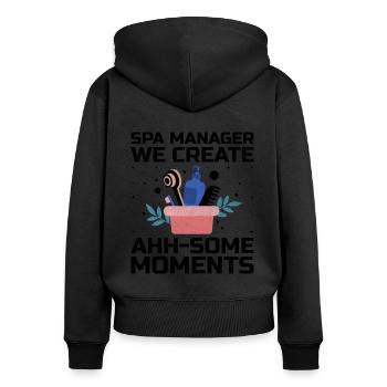 SPA Manager Job Wellness Funny SPA Management Sayi - Women's Premium Organic Zip Hoodie - black - Back - Julia (174cm)