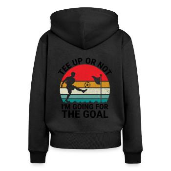 Footgolf Player Foot Golf Playing Footgolfers Foot - Women's Premium Organic Zip Hoodie - black - Back - Julia (174cm)