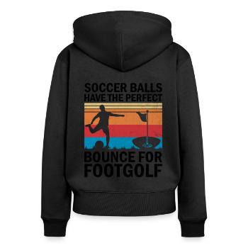 Footgolf Player Foot Golf Playing Footgolfers Foot - Women's Premium Organic Zip Hoodie - black - Back - Julia (174cm)