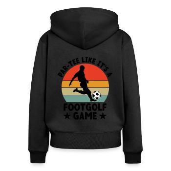 Footgolf Player Foot Golf Playing Footgolfers Foot - Women's Premium Organic Zip Hoodie - black - Back - Julia (174cm)