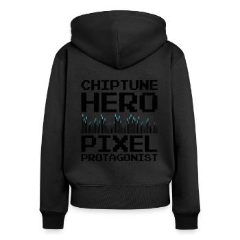 Chiptune Music Lover Groove zu den Bleeps und Bloo - Frauen Premium Bio Zip Hoodie - Schwarz - Hinten - Julia (174cm)