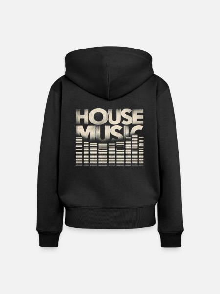 House Musik - Frauen Premium Bio Zip Hoodie - Schwarz