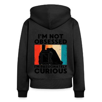 Géocaching Géocache Géocacher Funny Geocacher Sayi - Sweat à capuche zippé Premium bio Femme - noir - Dos - Julia (174cm)