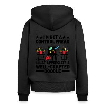 Art Teacher School Teacher Funny Art Teachers Scho - Women's Premium Organic Zip Hoodie - black - Back - Julia (174cm)
