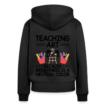 Kunstlehrer Schullehrer Lustige Kunstlehrer Scho - Frauen Premium Bio Zip Hoodie - Schwarz - Hinten - Julia (174cm)