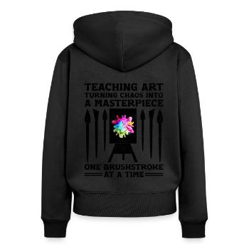 Kunstlehrer Schullehrer Lustige Kunstlehrer Scho - Frauen Premium Bio Zip Hoodie - Schwarz - Hinten - Julia (174cm)