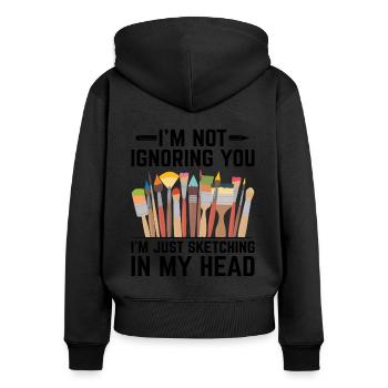 Kunstlehrer Schullehrer Lustige Kunstlehrer Scho - Frauen Premium Bio Zip Hoodie - Schwarz - Hinten - Julia (174cm)