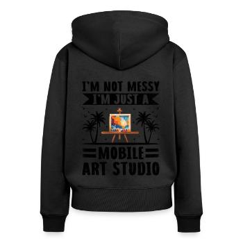 Art Teacher School Teacher Funny Art Teachers Scho - Women's Premium Organic Zip Hoodie - black - Back - Julia (174cm)