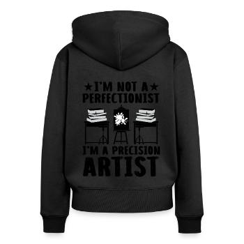 Art Teacher School Teacher Funny Art Teachers Scho - Women's Premium Organic Zip Hoodie - black - Back - Julia (174cm)
