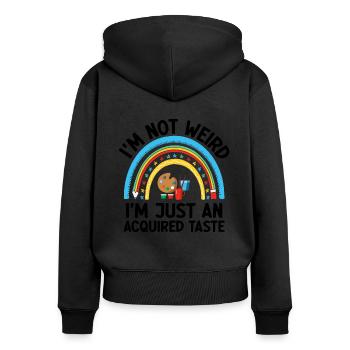 Kunstlehrer Schullehrer Lustige Kunstlehrer Scho - Frauen Premium Bio Zip Hoodie - Schwarz - Hinten - Julia (174cm)
