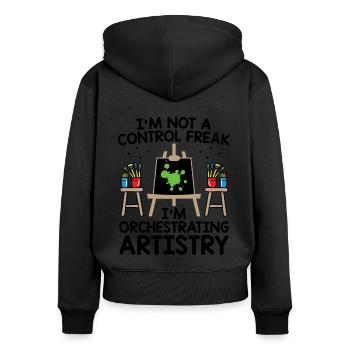 Art Teacher School Teacher Funny Art Teachers Scho - Women's Premium Organic Zip Hoodie - black - Back - Julia (174cm)