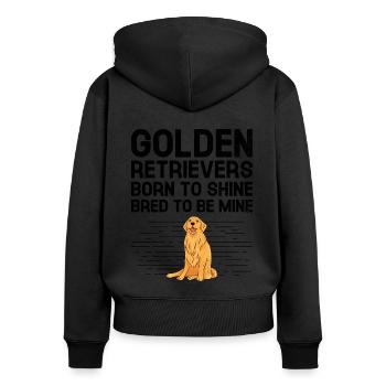 Golden Retrievers Born To Shine Bred To Be Mine GR - Women's Premium Organic Zip Hoodie - black - Back - Julia (174cm)