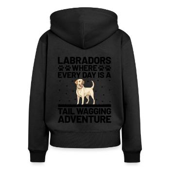 Labradors Where Every Day Is A Tail Wagging Advent - Women's Premium Organic Zip Hoodie - black - Back - Julia (174cm)