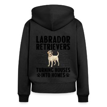 Labradors Retrievers Des Maisons En Foyers Laboratoire - Sweat à capuche zippé Premium bio Femme - noir - Dos - Julia (174cm)