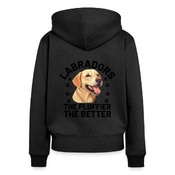 Labradors Le Fluffier Le Meilleur Labrador Retriev - Sweat à capuche zippé Premium bio Femme - noir - Dos - Julia (174cm)
