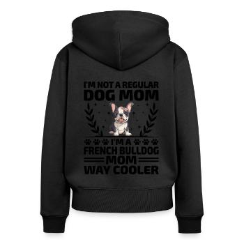 Je ne suis pas une maman chien ordinaire Je suis une maman bouledogue français - Sweat à capuche zippé Premium bio Femme - noir - Dos - Julia (174cm)