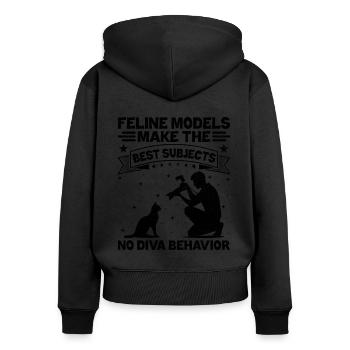 Chat Photographes Chat Amoureux Des Chats Photo - Sweat à capuche zippé Premium bio Femme - noir - Dos - Julia (174cm)